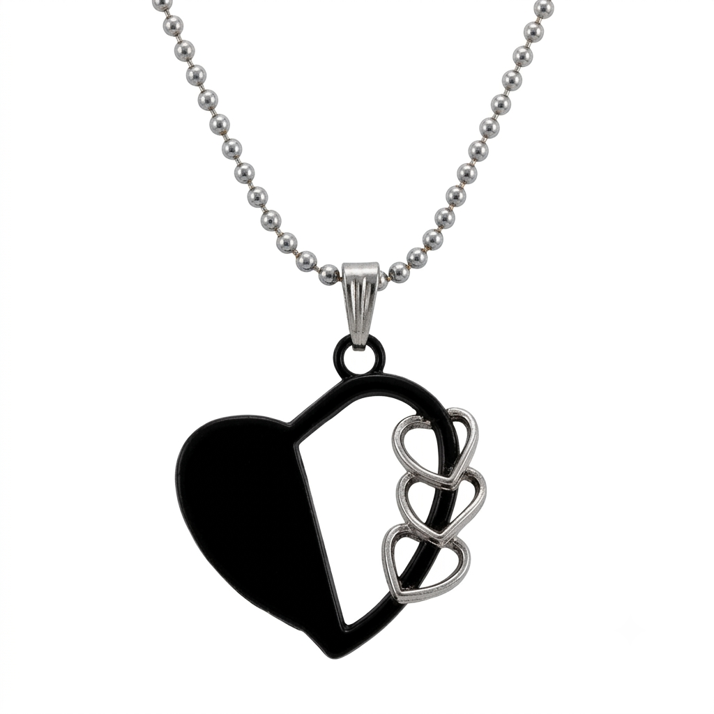 Black Hart Shape Necklace